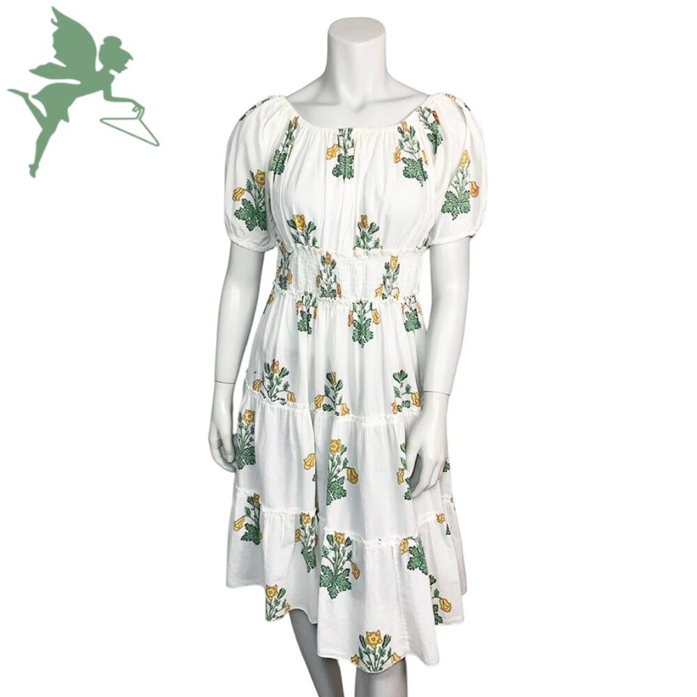 CJ LAING Daisy Midi Garden Girl Dress in Primrose Cotton Print - Picture 2 of 13